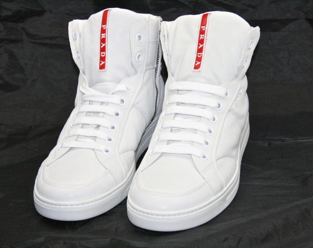 prada high top sneakers white