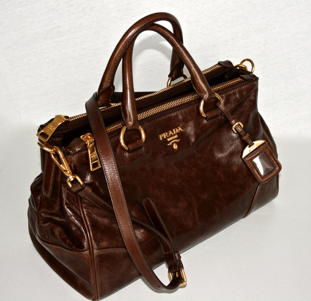 PRADA LUXUS HANDTASCHE TASCHE PURSE HANDBAG ANTIC NOCCIOLO BAG NEU NEW