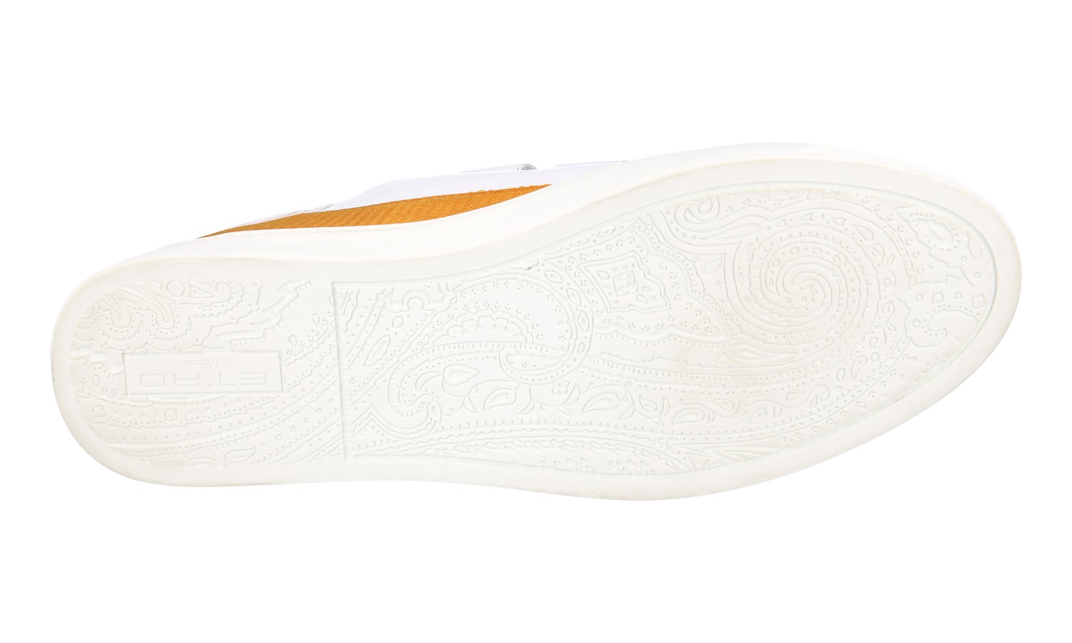 ETRO SNEAKERS TRAINERS SHOES WHITE ORANGE LEATHER HOOK LOOP  display picture 1