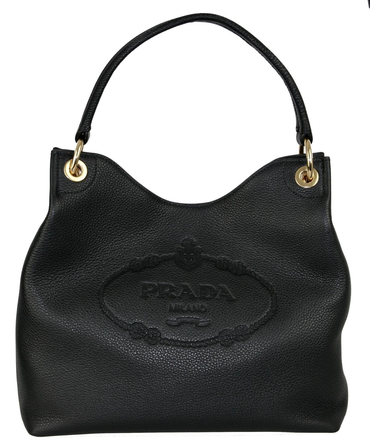★PRADA★ ARKE Shoulder Bag Black 1BD375ASKF0002 1BD375ASKF0 Black Prada Arqué leather shoulder bag with flap | PRADA