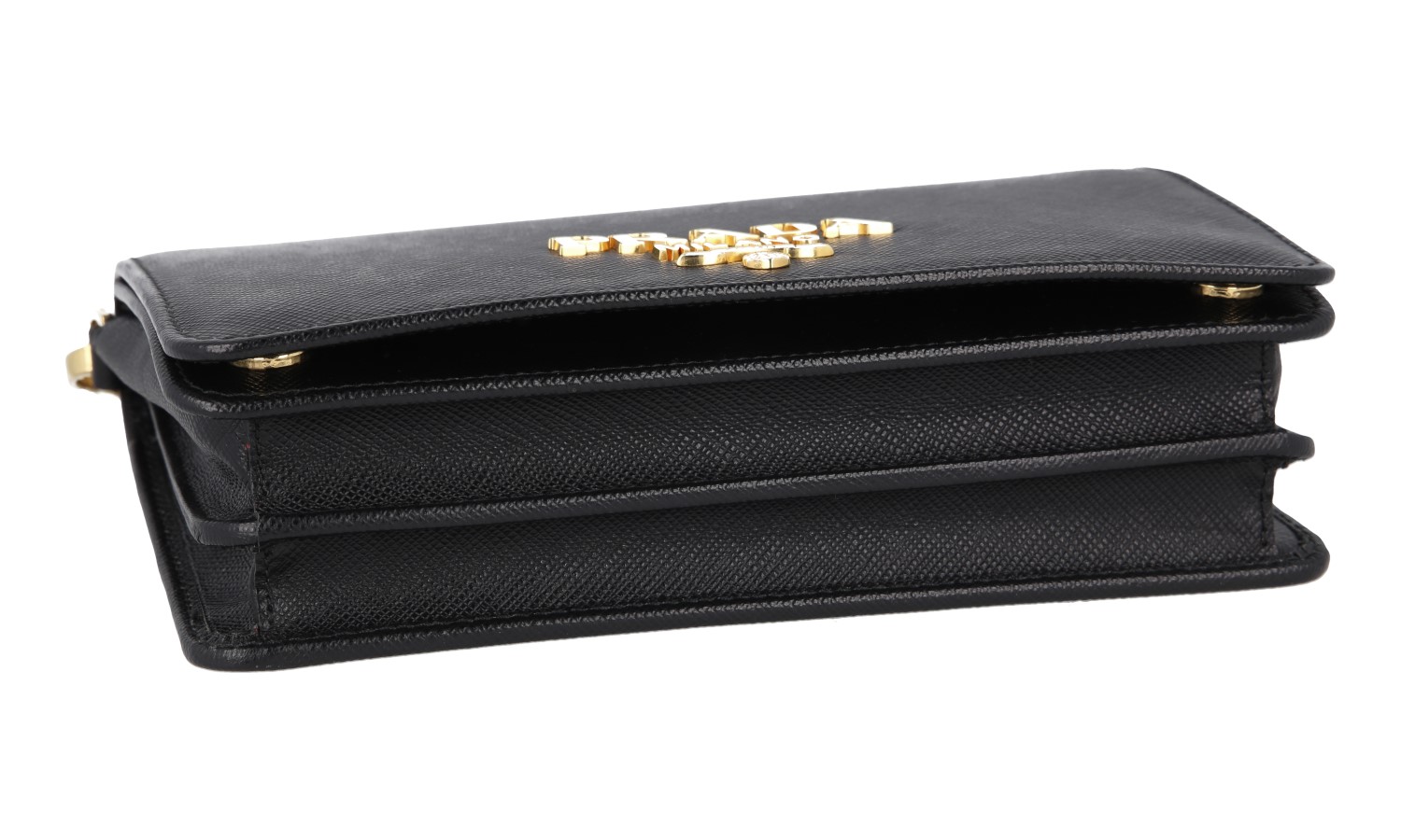 PRADA SAFFIANO SHOULDER BAG HANDBAG 1BP006 BLACK LEATHER NEW