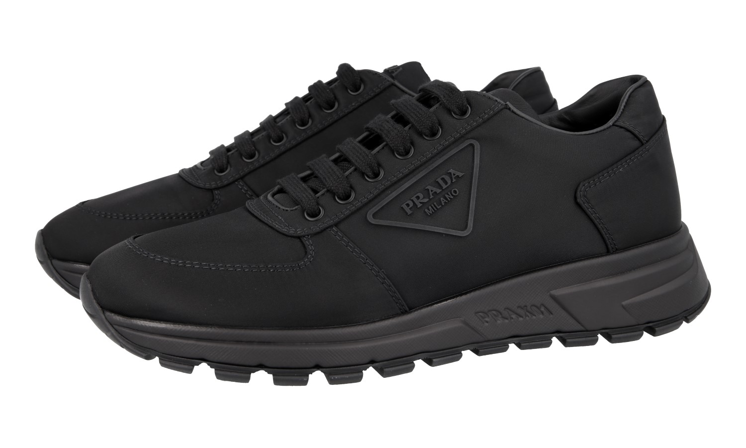 PRADA PRAX 01 SNEAKERS SHOES 1E499M BLACK RE-NYLON NEW US 11