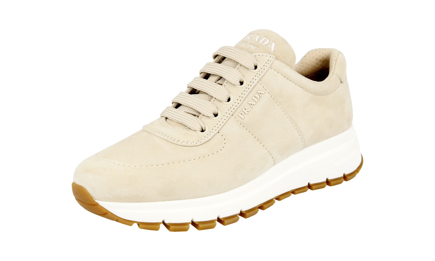 【PRADA】 PRAX 1 SMOOTH AND BRUSHED LEATHER SNEAKERS Black Prax 01 Re-nylon And Brushed Leather Sneakers | PRADA