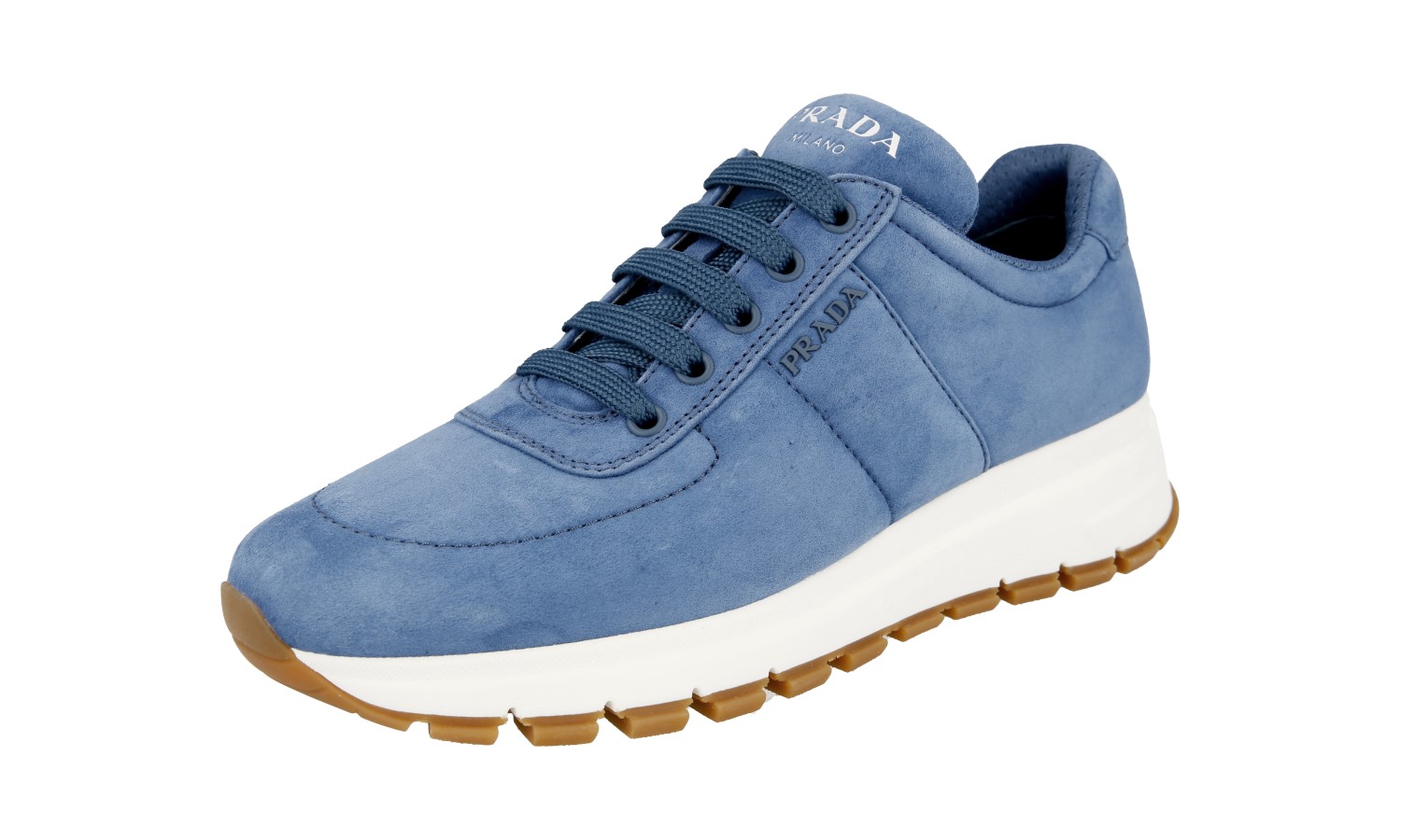 prada blue suede sneakers