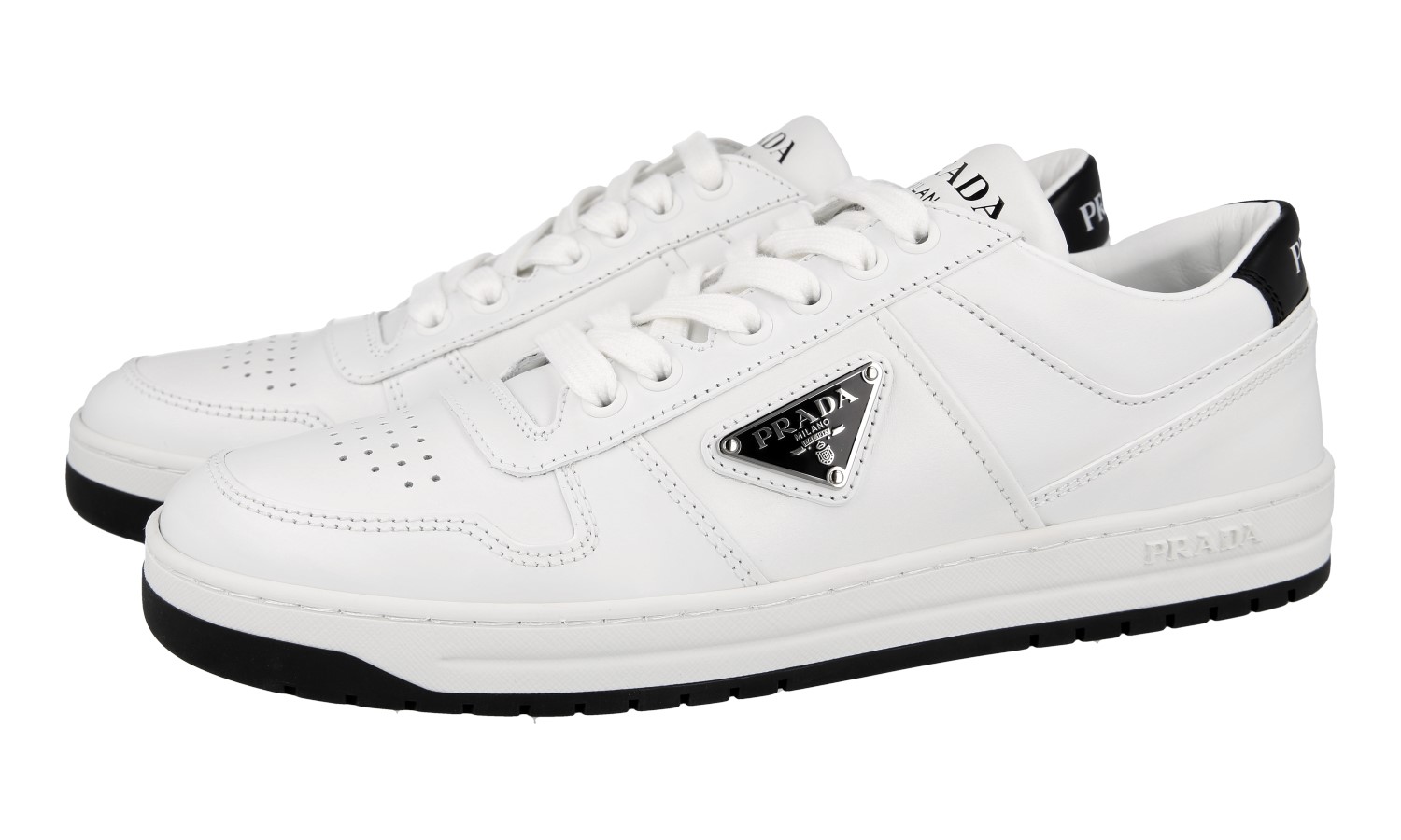 スニーカー PRADA | Downtown perforated leather sneakers 1E792M Prada Downtown Perforated Leather Sneakers | Saks Fifth Avenue
