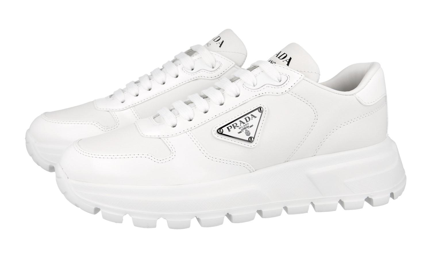 PRADA PRAX 01 SNEAKERS SHOES 1E804M WHITE LEATHER NEW | eBay