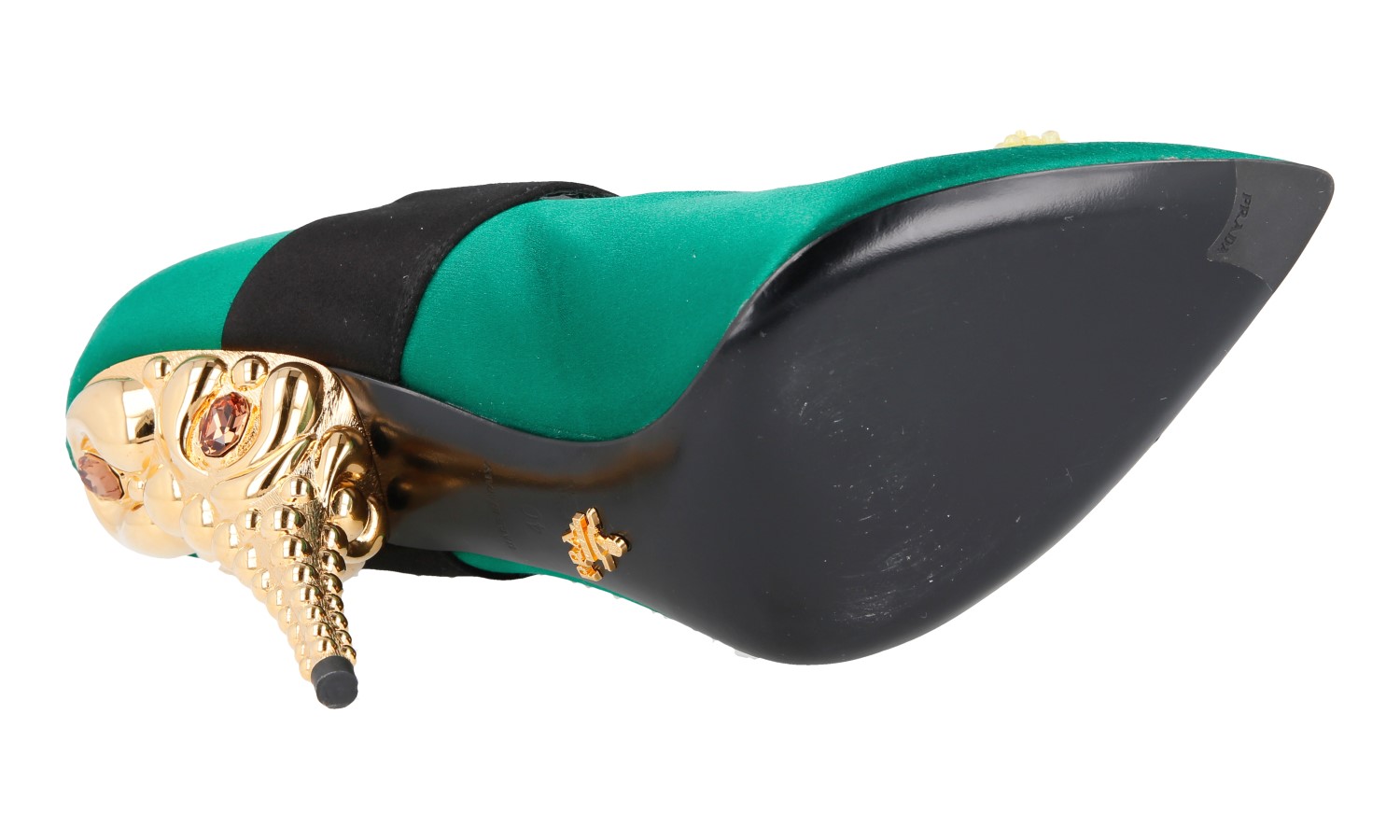 TOP END RUNWAY PRADA PUMPS SHOES 1I011I EMBROIDED CRYSTAL US