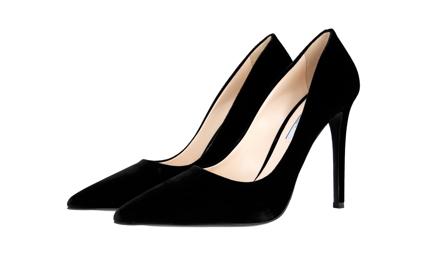 LUXURY PRADA PUMPS STILETTOS SHOES 1I939F BLACK VELVET NEW