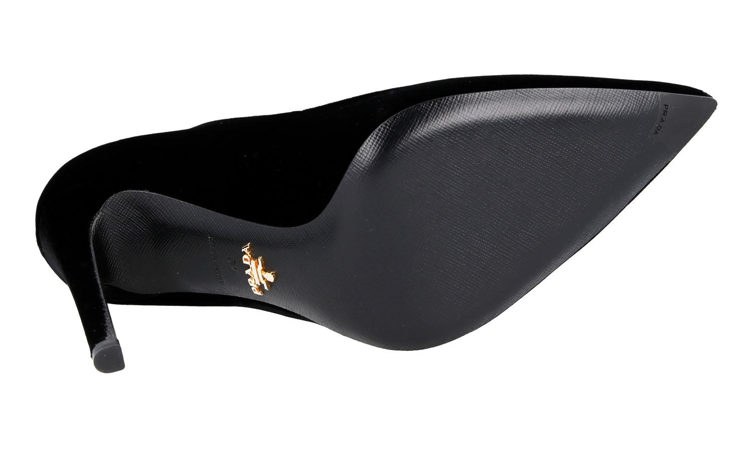 LUXURY PRADA PUMPS STILETTOS SHOES 1I939F BLACK VELVET NEW
