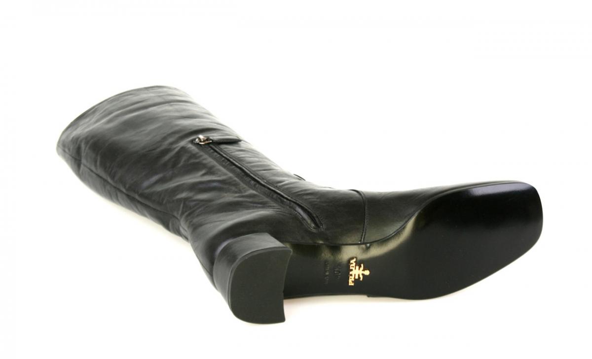 PRADA Leather Boots Classic Booties 1W487D Black NEW - US 10.5 EU