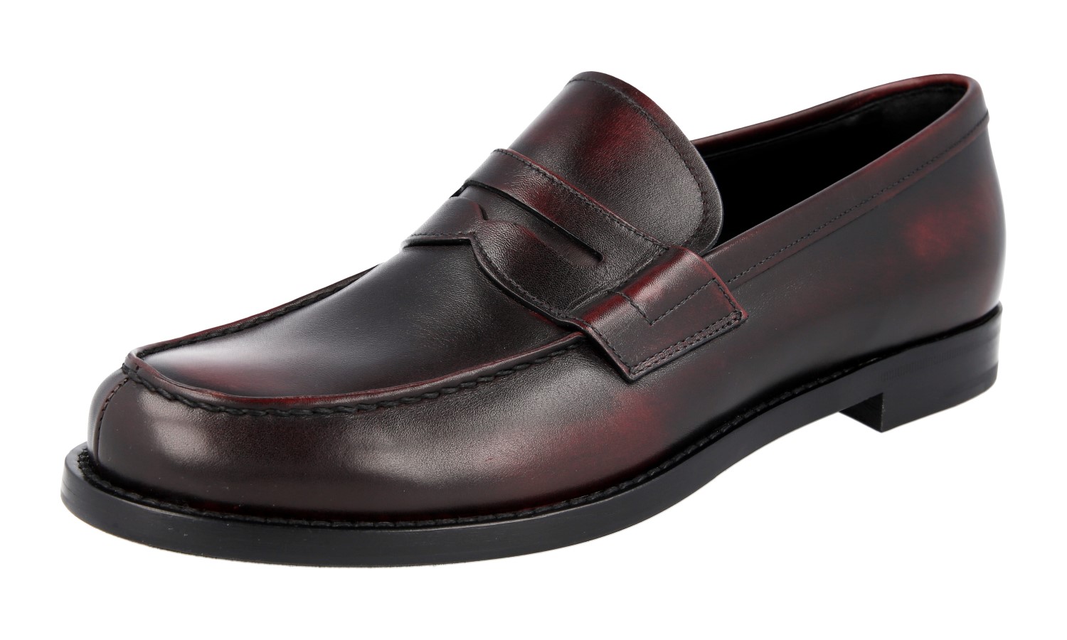 PRADA Penny Loafer Dress Shoes - 2DB158 Burgundy Cordovan 