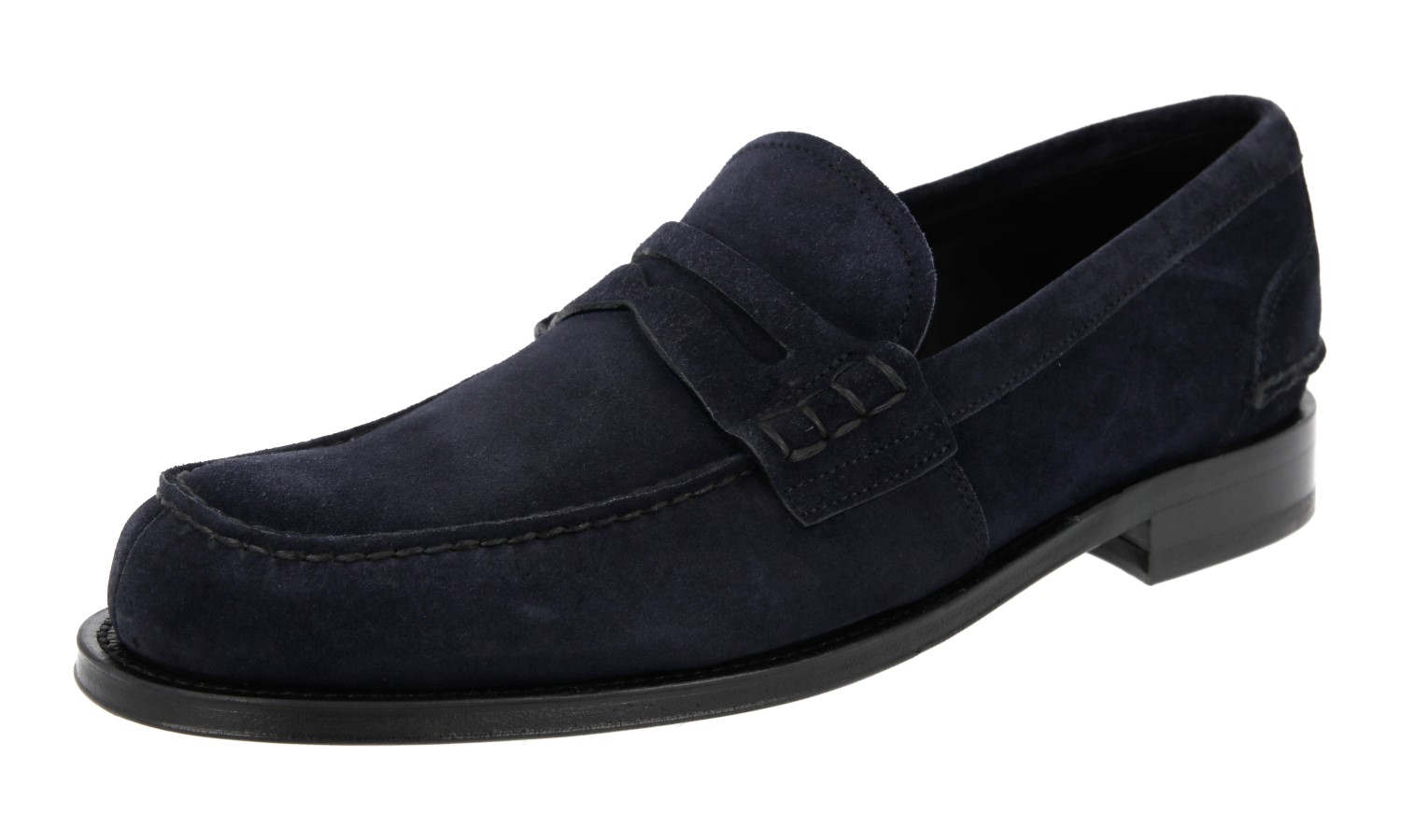 PRADA Suede Penny Loafer Dress Shoes - 2DB191 - Navy Blue NEW | eBay