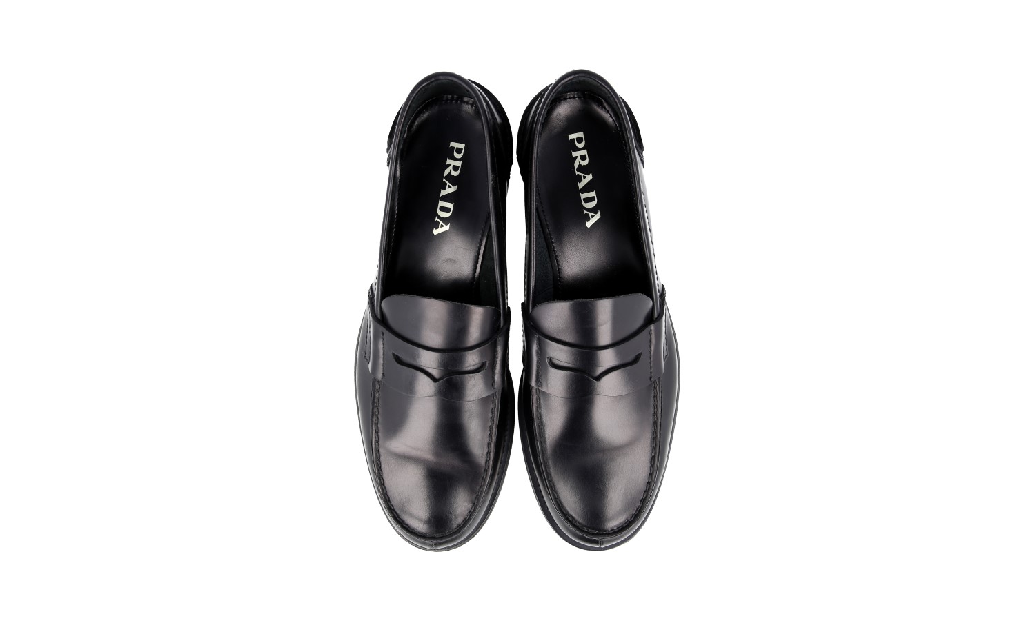 PRADA ロコフレトランヤトフォンケス 2ZH1092DMH NERO PRADA PENNY LOAFER POLISHED SHOES 2DE034 BLACK LEATHER NEW