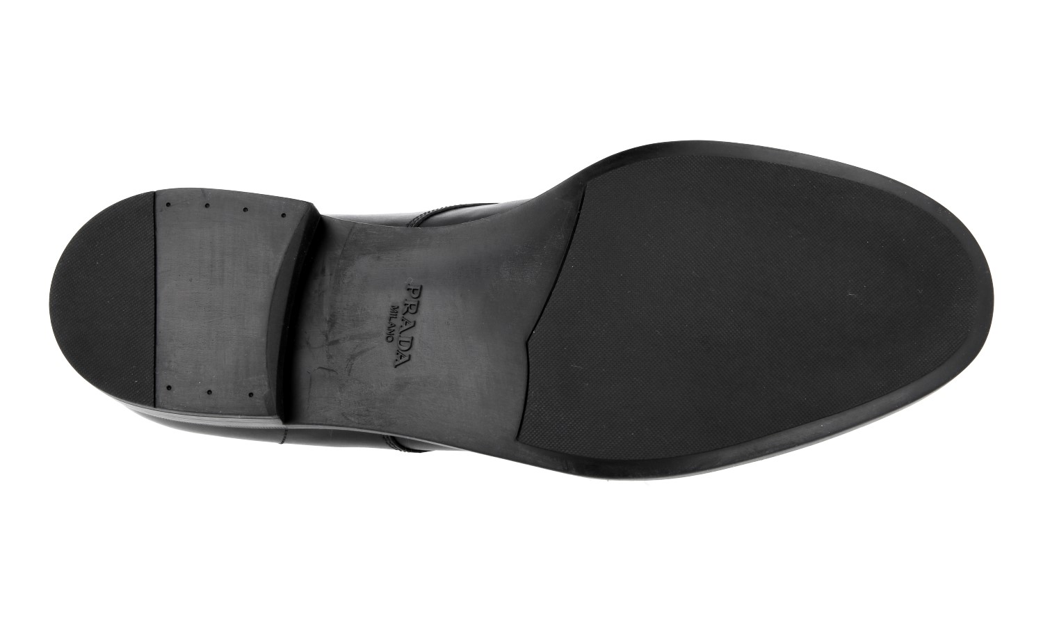 PRADA Leather Derby Cap Toe Dress Shoes - 2EC103 - Black - NEW | eBay