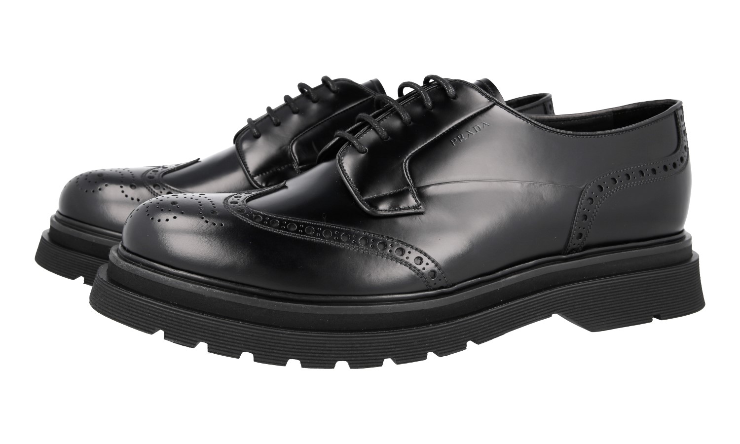 PRADA Leather Full Brogue Dress Shoes - 2EE307 - Black - NEW | eBay
