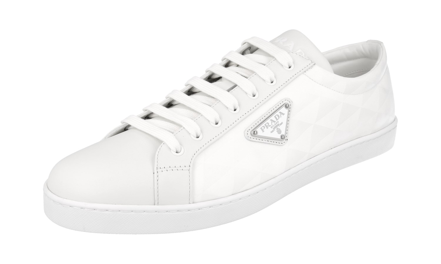 PRADA Nylon DOWNTOWN Symbole Sneakers - 2EE376 - White - NEW | eBay