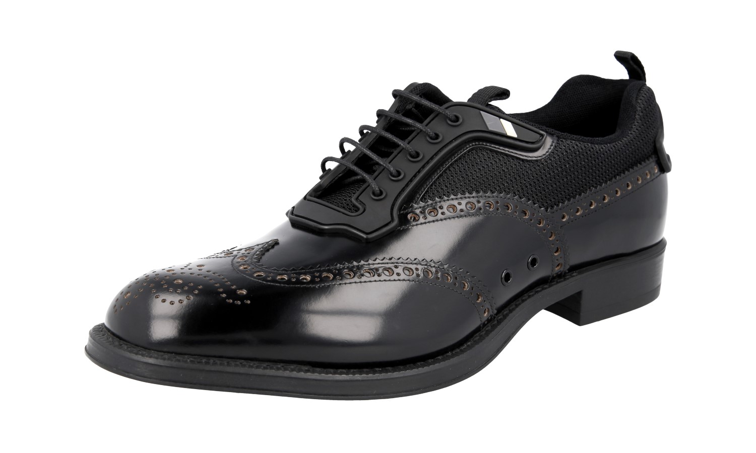 PRADA Leather +Bike Crossover Sneaker Dress Shoes 2EG211 Black