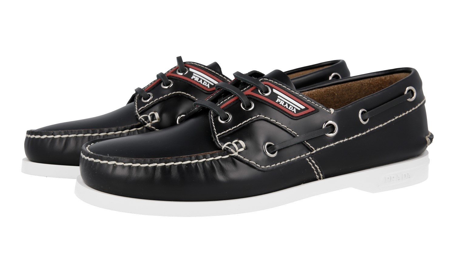 PRADA Boat Yacht Deck Shoes - Model 2EG269 - Black White - NEW | eBay