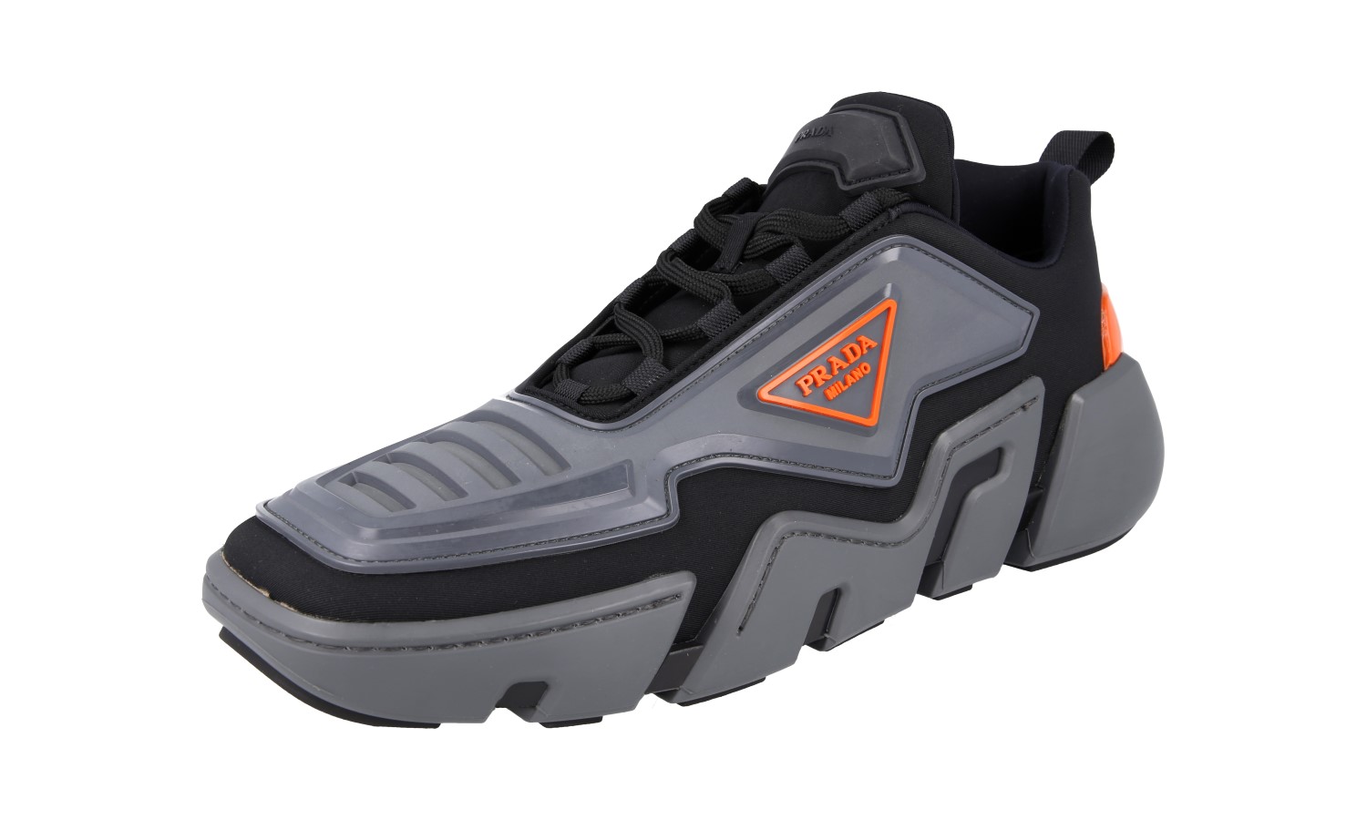 PRADA TECHNO STRETCH Space Sneakers - 2EG314 - Black Grey NEW - US