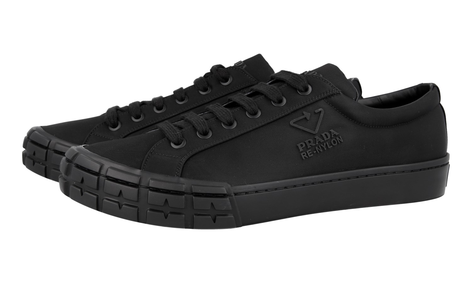 PRADA Nylon Cassetta Wheel Sneakers - 2EG323 - Black - NEW - US 13