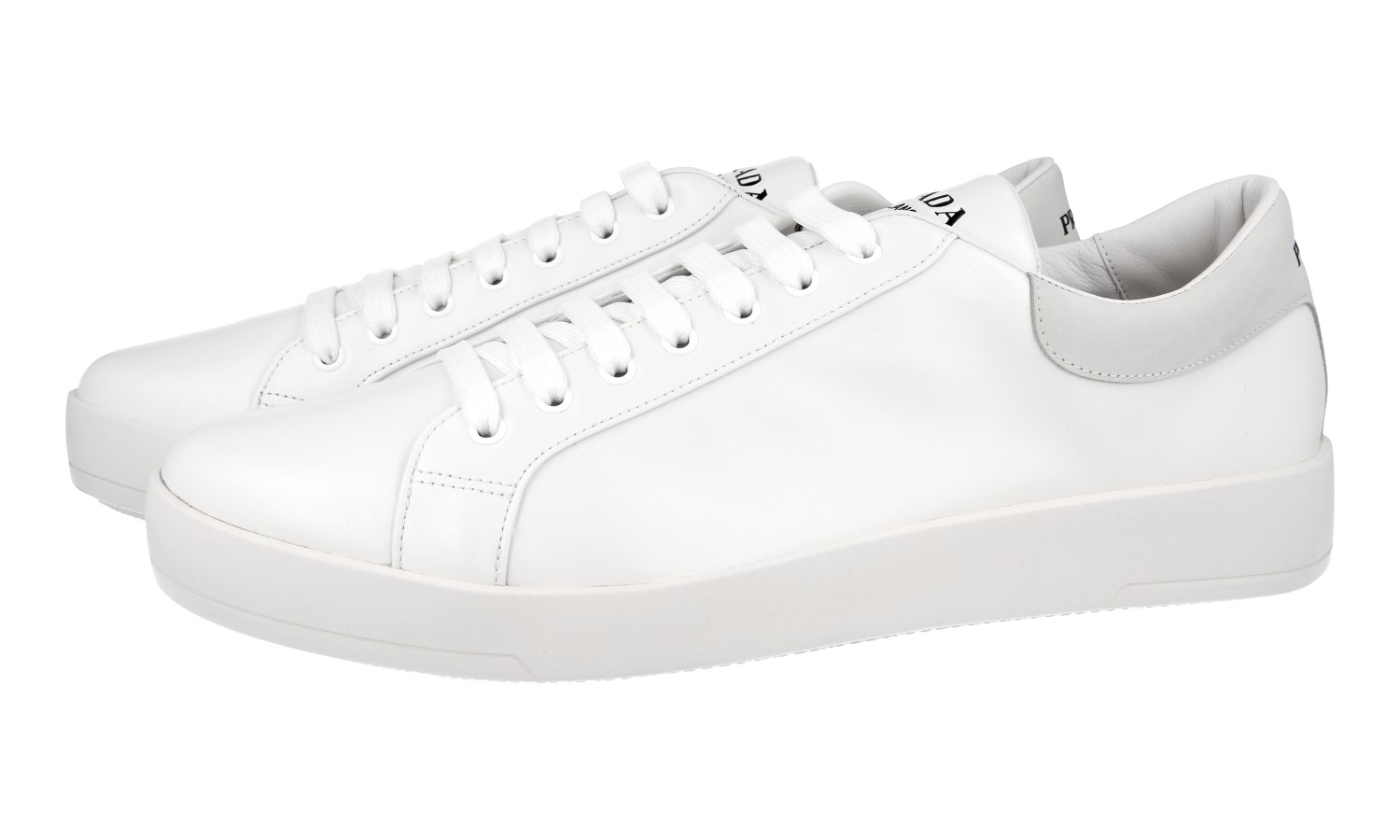 LUXURY PRADA SNEAKERS SHOES 2EG374 WHITE LEATHER NEW US 13