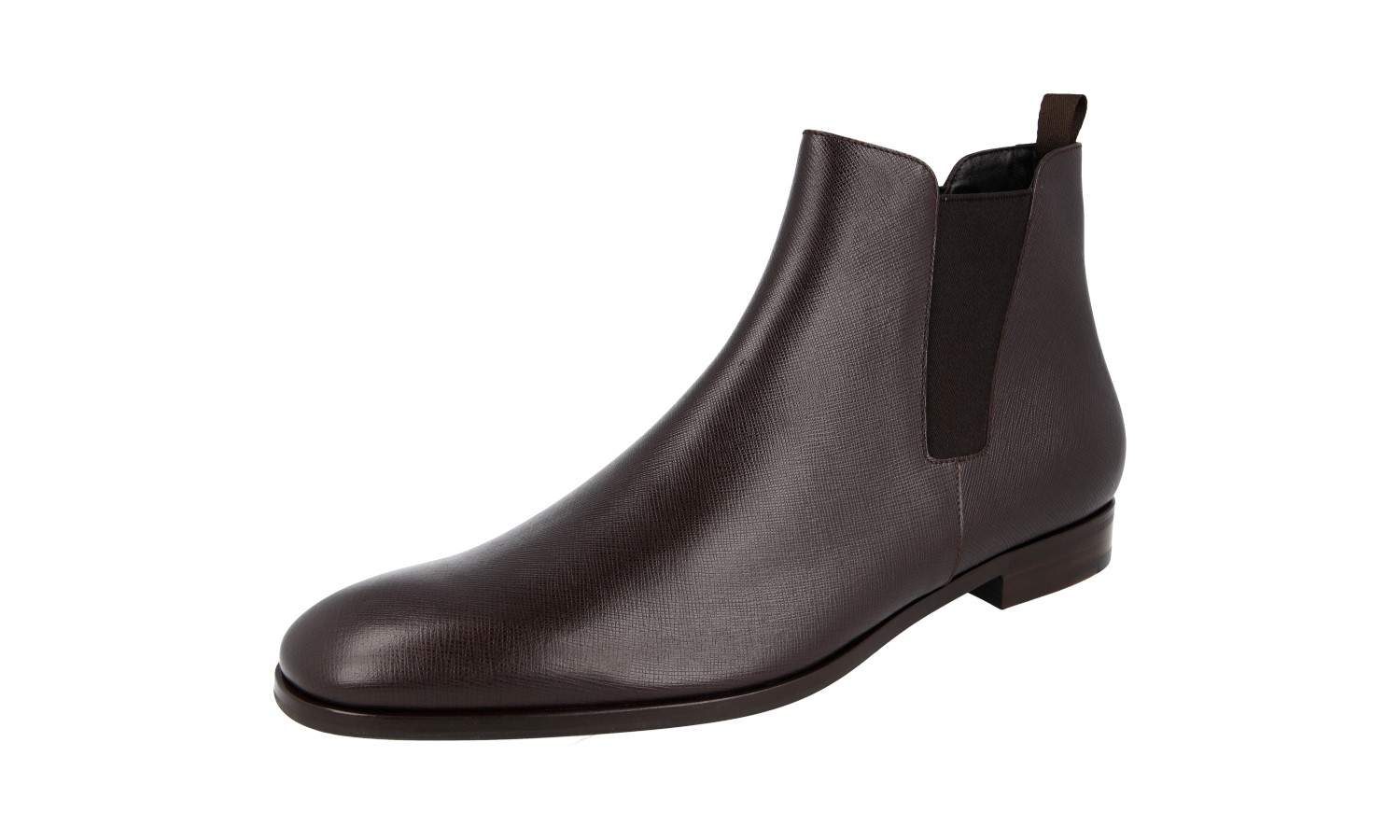 PRADA Saffiano Chelsea Boots Ankle Half Boots Shoes Brown  display picture 1