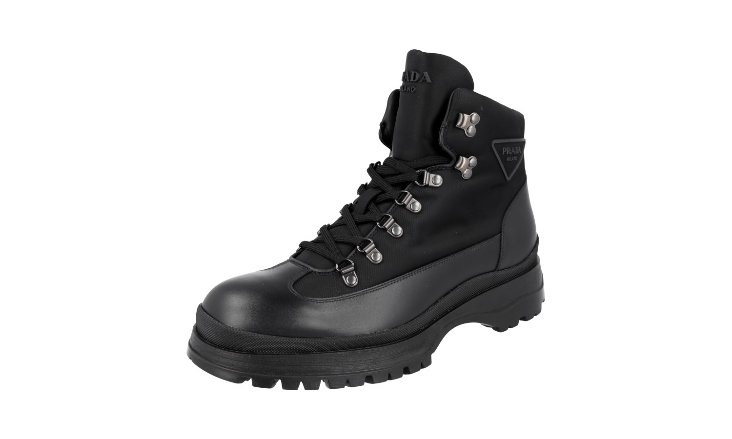 PRADA BRIXXEN BOOTIES COMBAT BOOTS SHOES 2TE172 BLACK LEATHER | eBay