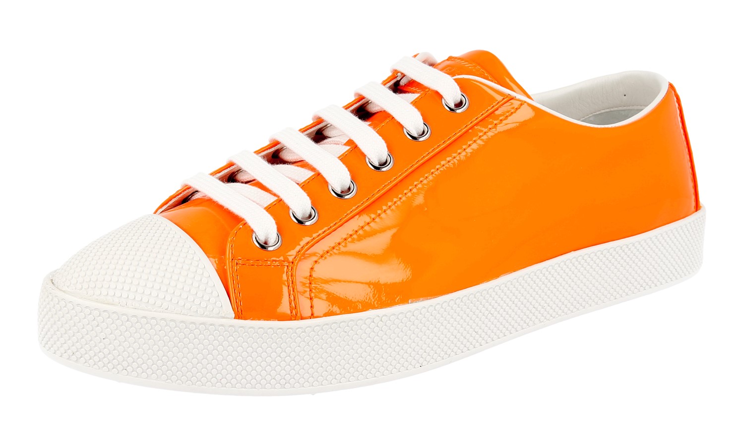 orange and white prada sneakers
