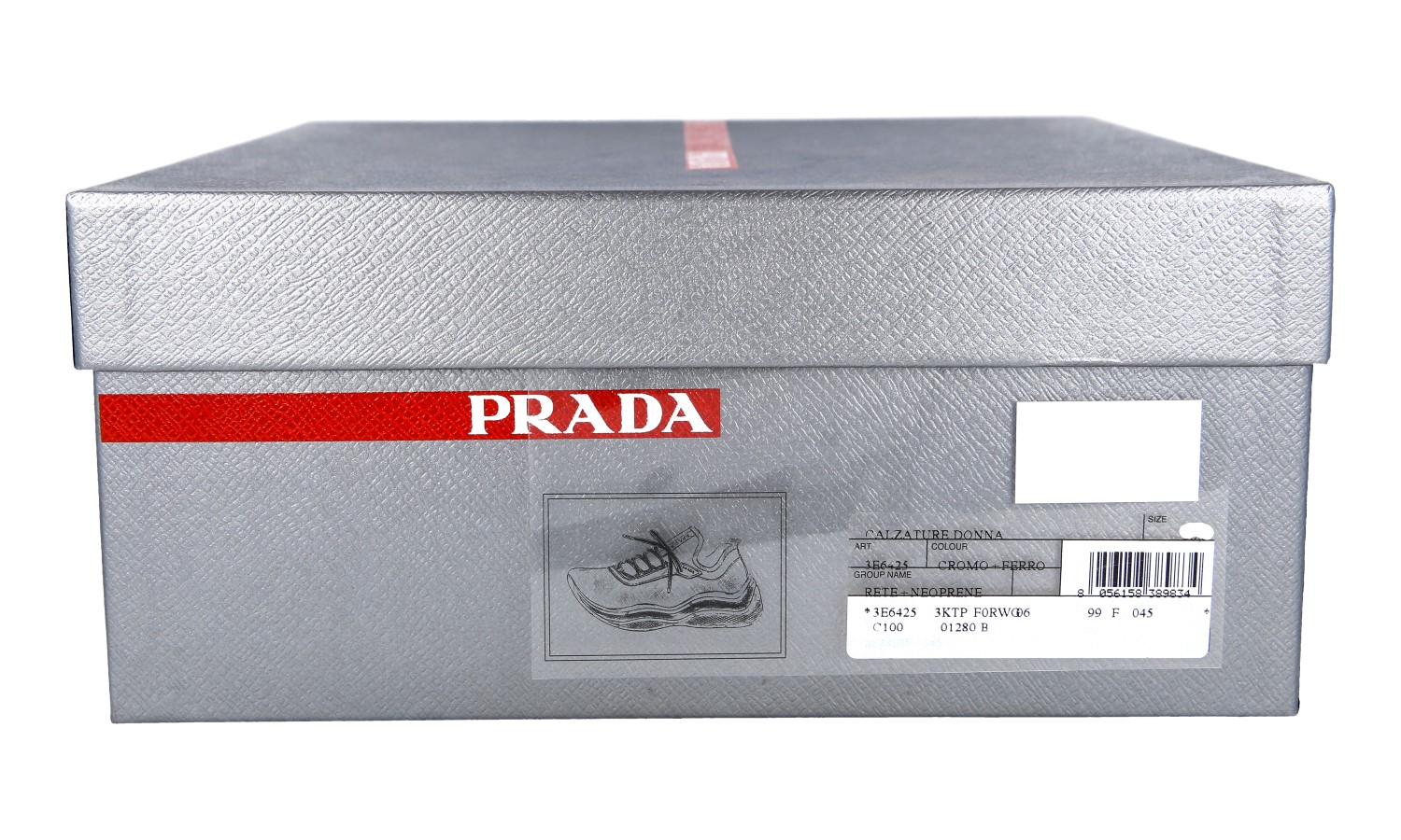 LUXURY PRADA SNEAKERS SHOES 3E6425 GREY CHUNKY SOLE NEW US 7