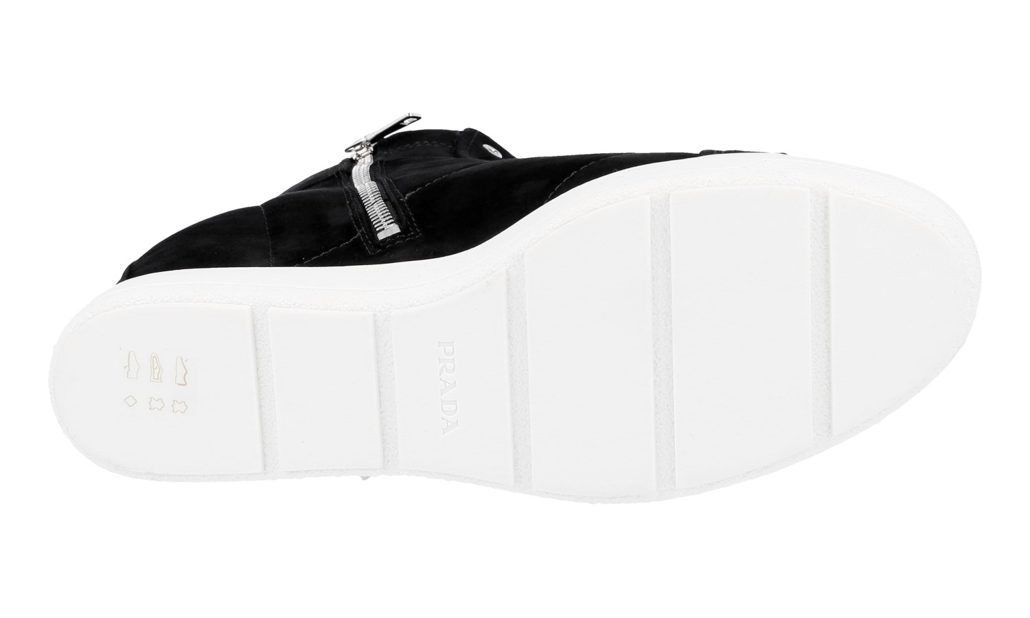 PRADA HIGH TOP SNEAKERS HALF-BOOTS WEDGE HEEL 3TZ050 BLACK