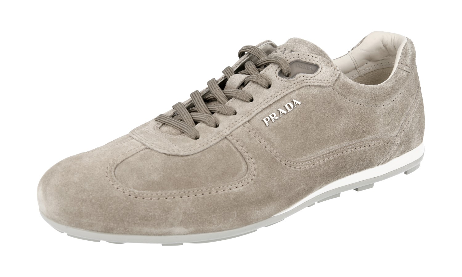 AUTH PRADA Sneakers SHOES 4E2020 Grey BEIGE SUEDE NEW US 12 Cloudy Gray Prax 2.0 Re-Nylon and suede sneakers | PRADA  main image 4