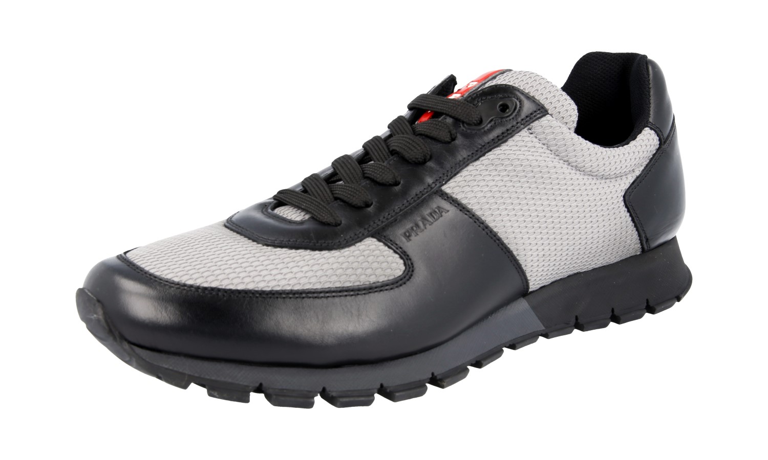 専用prada sport lether shoes AUTH LUXURY PRADA SNEAKERS SHOES 4E2642 LEATHER NEW US 10.5
