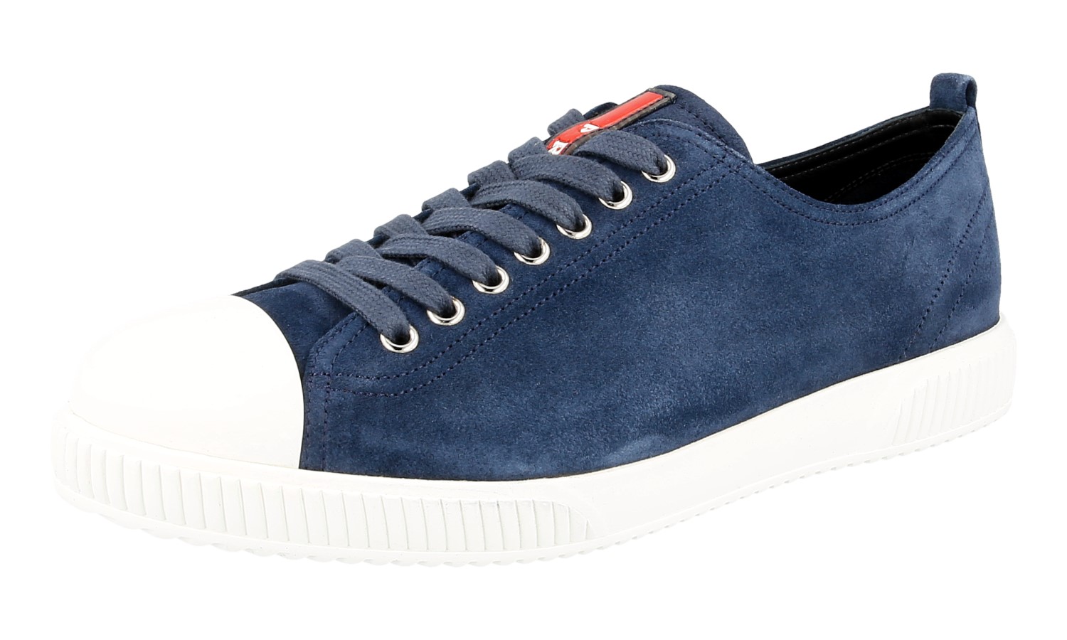 LUXURY PRADA SNEAKERS SHOES 4E2753 BLUE WHITE LINEA ROSSA US