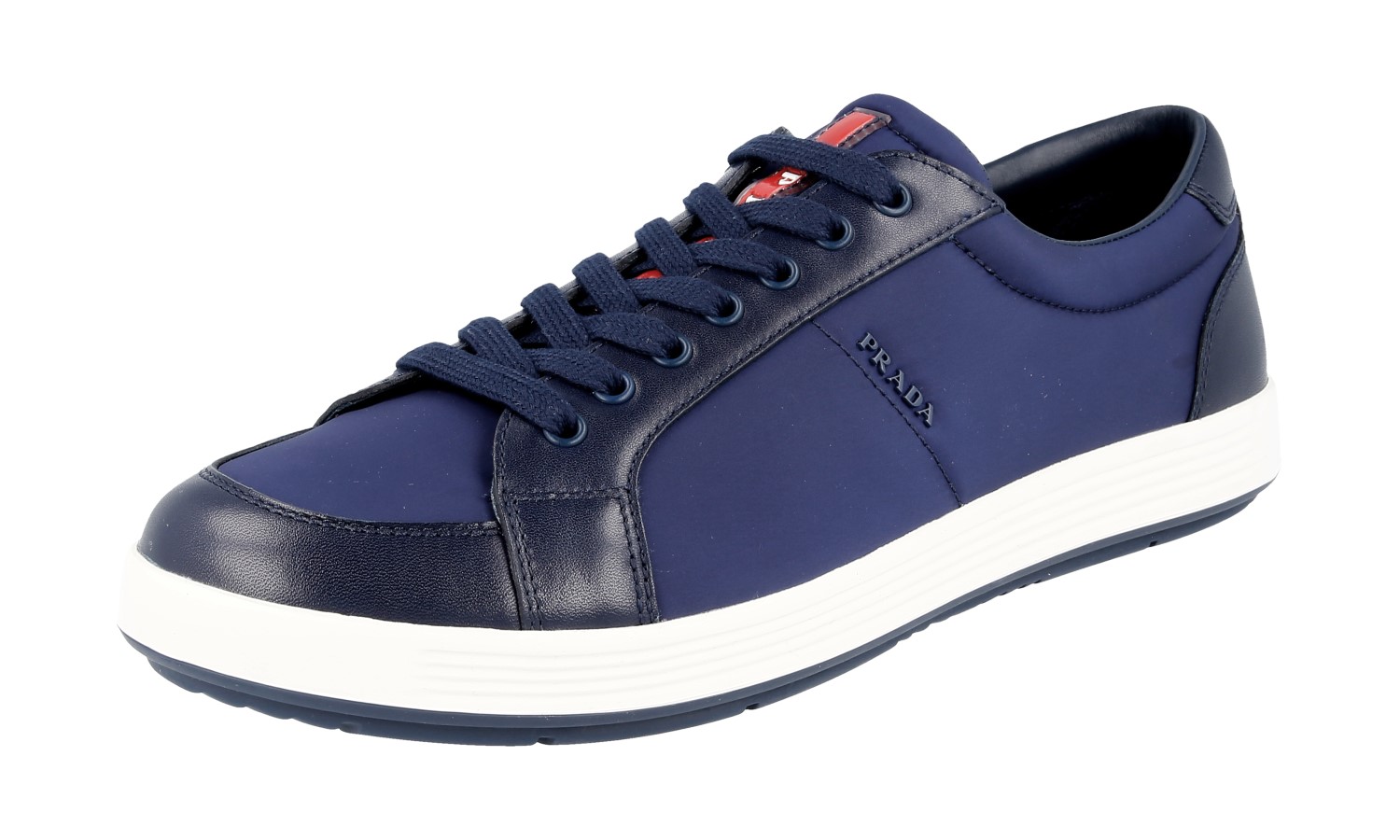 【送料&関税込】Prada Navy Blue Canvas Sneakers Prada triangle-logo Hemp Sneakers | Blue | FARFETCH