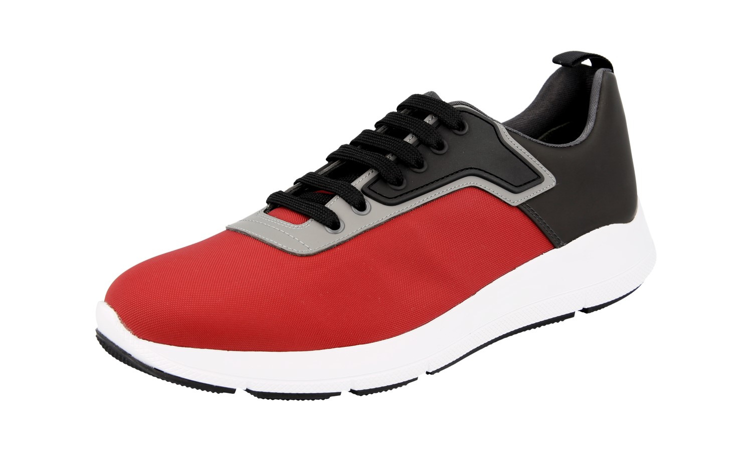 PRADA Nylon Linea Rossa Sneakers in Charcoal Gray Men’s Size 8 Style No.4E 3148 PRADA Nylon RED STRIPE LINEA ROSSA Sneakers - 4E3148 Blue  main image 2