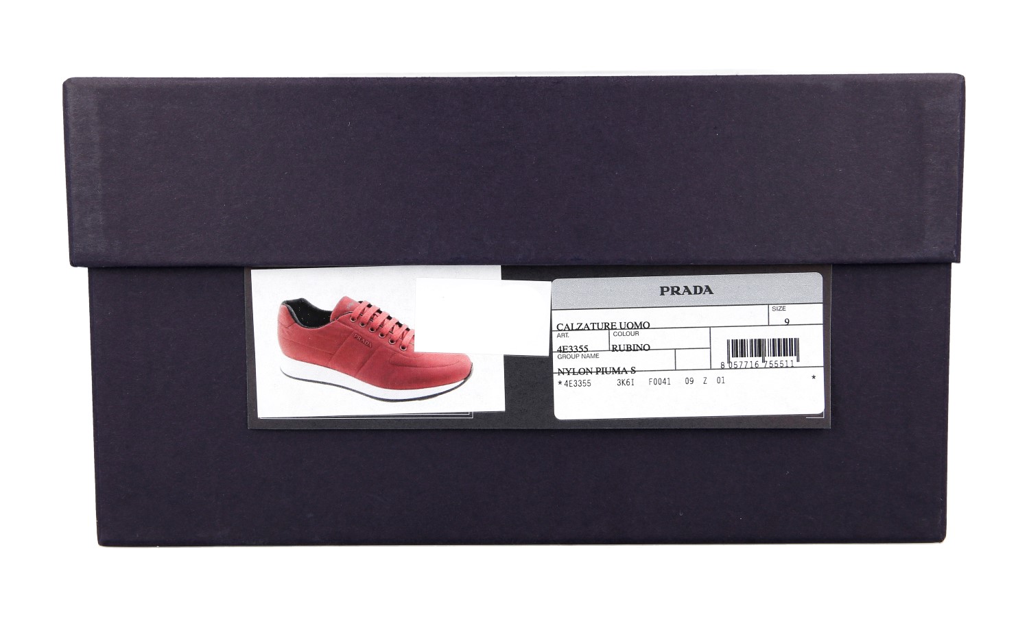 PRADA PRAX01 MATCHRACE SNEAKERS SHOES 4E3355 RED WHITE NYLON