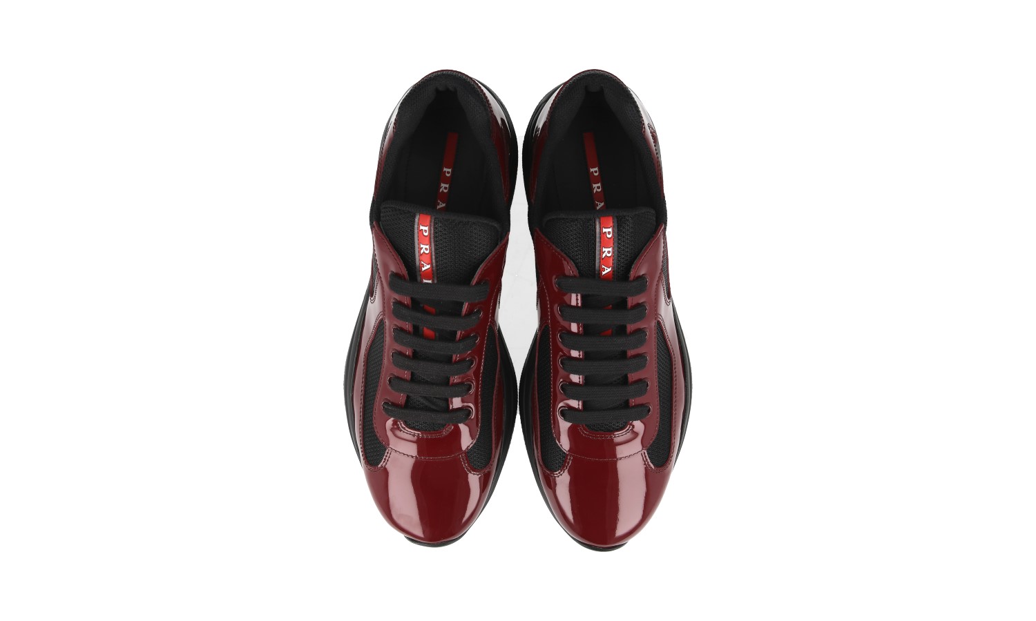 PRADA AMERICAS CUP SNEAKERS SHOES 4E3400 BURGUNDY RED BLACK