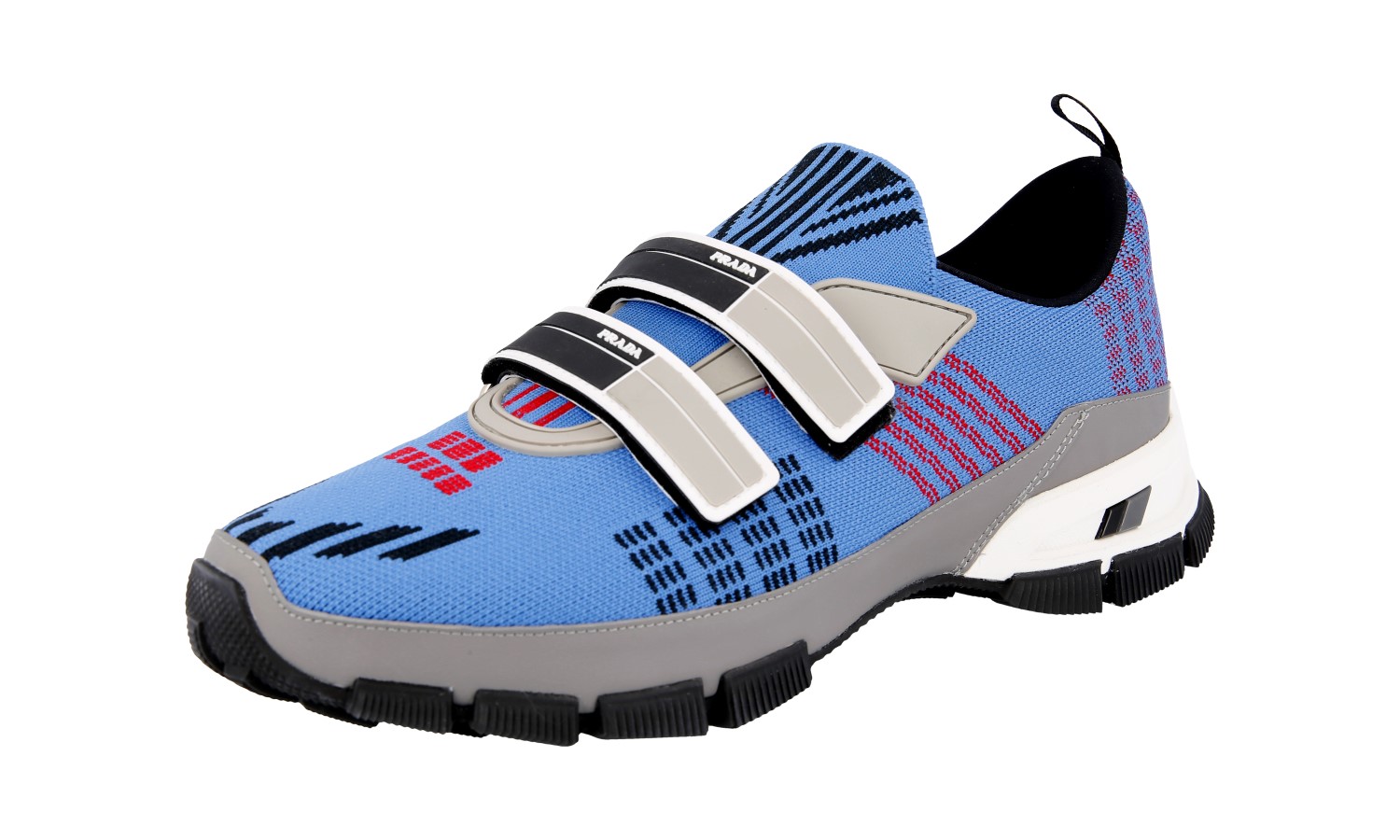 靴 prada archive design squaretoe shoes PRADA Knit Crosssection Sock Slip-on Sneakers 4O3219 Blue NEW - US