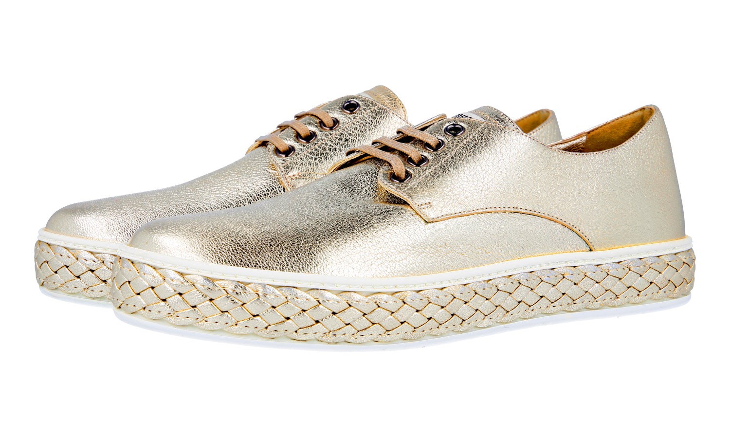 MIU MIU by PRADA Sneakers Espadrilles Shoes Gold Pyrite - US MIU MIU by PRADA Sneakers Espadrilles Shoes Gold Pyrite - US