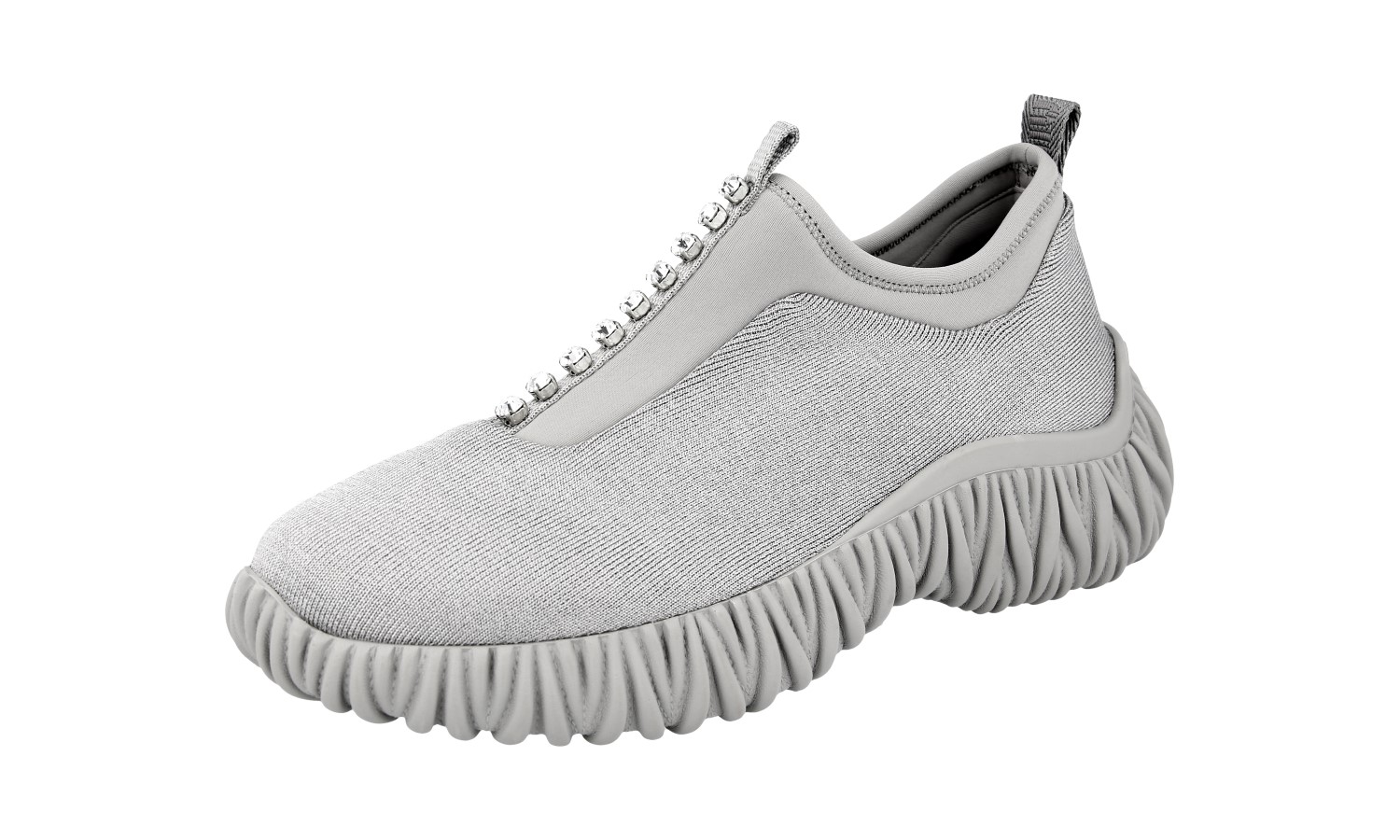 LUXURY MIU MIU BY PRADA SNEAKERS SHOES 5S375D GREY NEW US 7