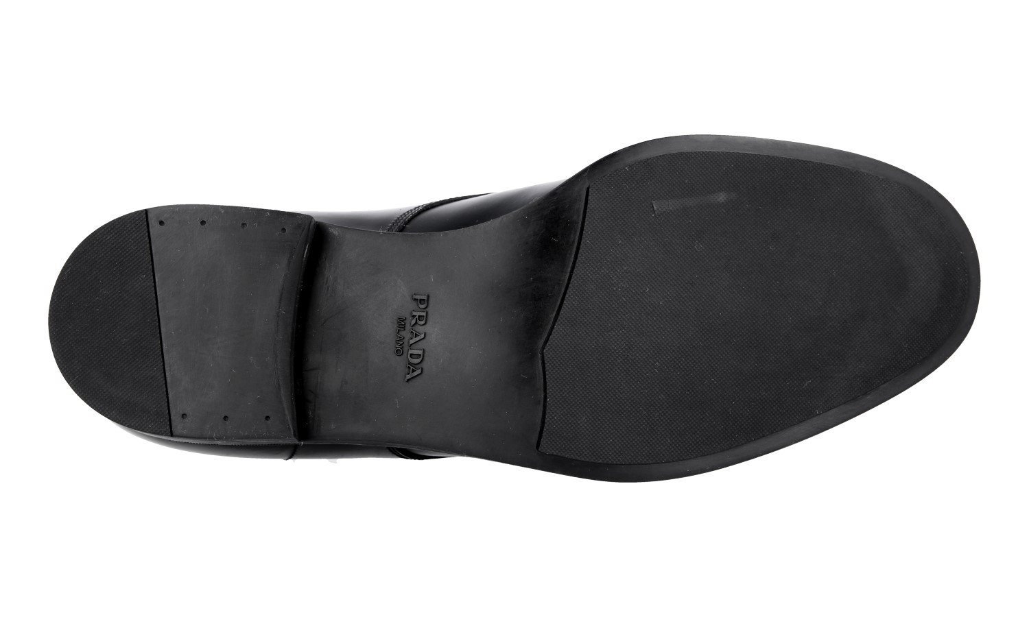 PRADA Leather Cap Toe Derby Dress Suit Shoes - Black - NEW  display picture 3